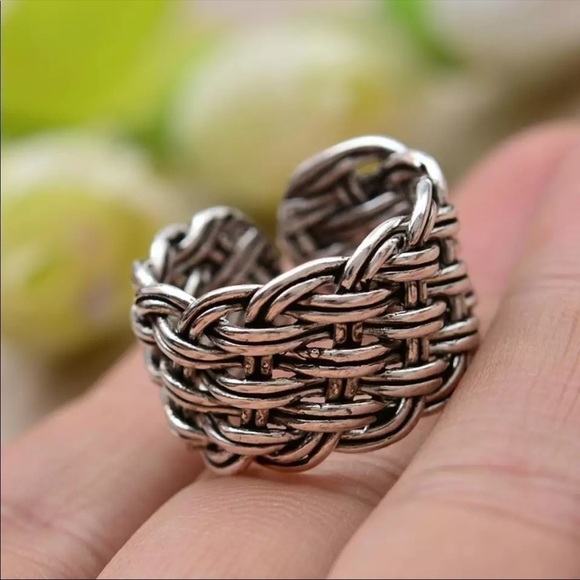 💎NEW 925 Sterling Silver Wide Weaved Ring - Picture 4 of 7
